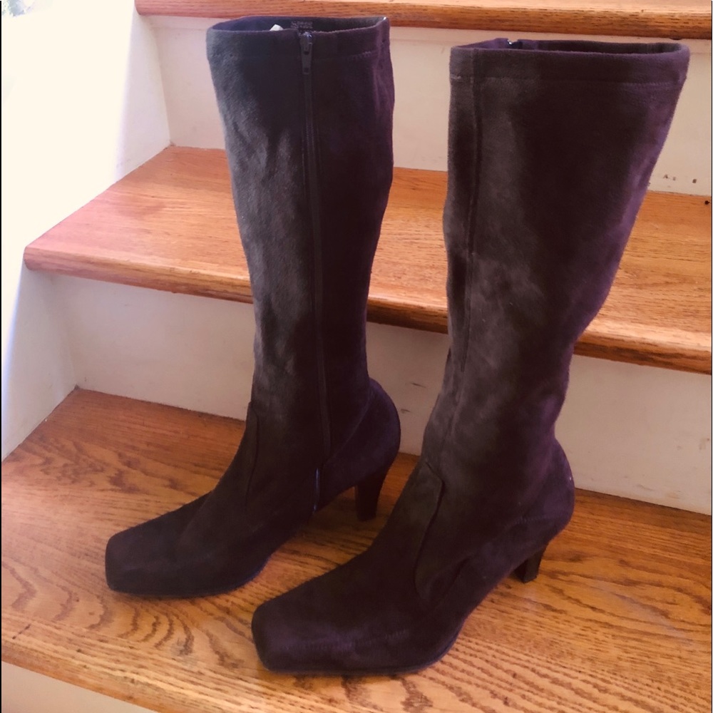 Knee high soft suede boots